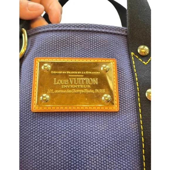 Louis Vuitton Antigua Cabas PM Blue Canvas Tote Handbag - Picture 11 of 16